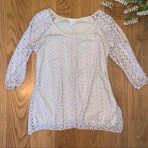3/4 length sleeve lace blouse